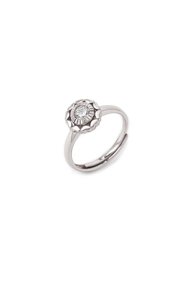 Silberry 925 Sterling Silver Wheel Of Heart Ring (5 In 1 Crystal) : R3
