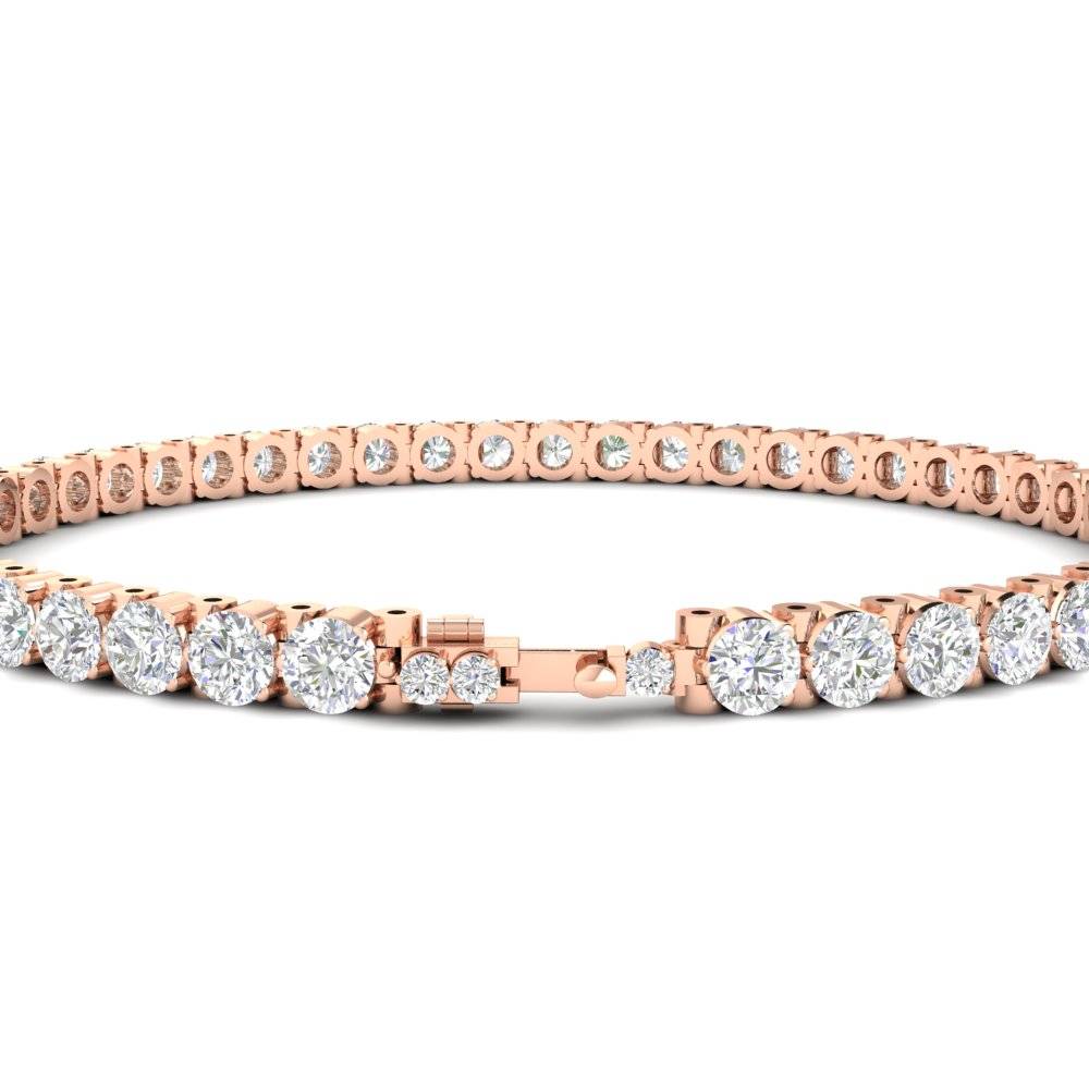 7.50 Ct Round Cut Moissanite Tennis Bracelet 14K Gold Plated : FJ_004