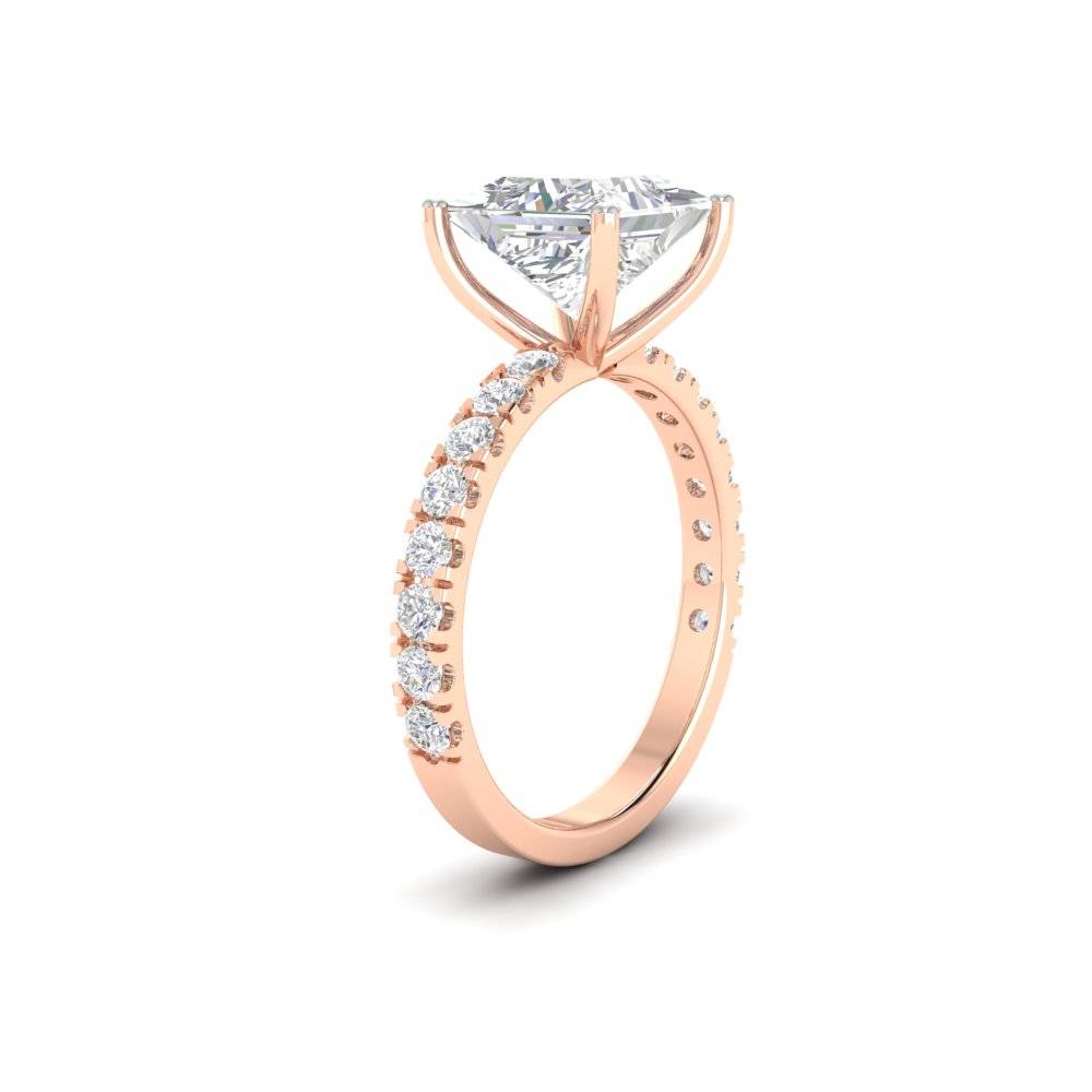 3Ct Princess Cut Moissanite Women Engagement Ring 14K Gold Plated : FJ_002