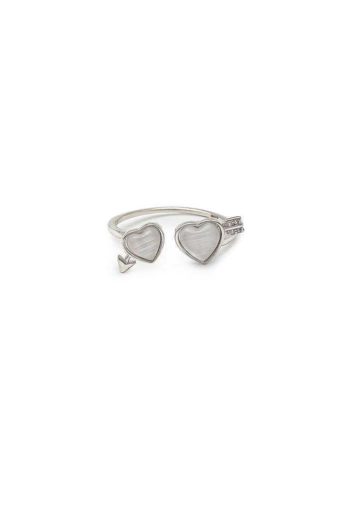 Silberry 925 Sterling Silver Whispering Hearts Ring : R539