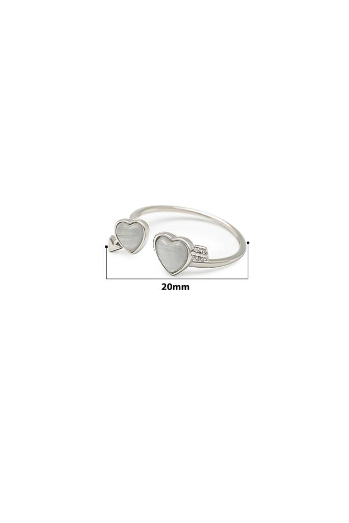 Silberry 925 Sterling Silver Whispering Hearts Ring : R539