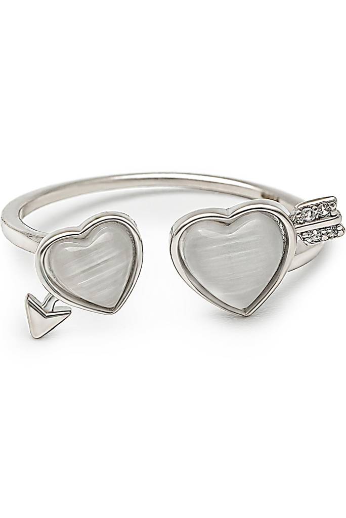 Silberry 925 Sterling Silver Whispering Hearts Ring : R539