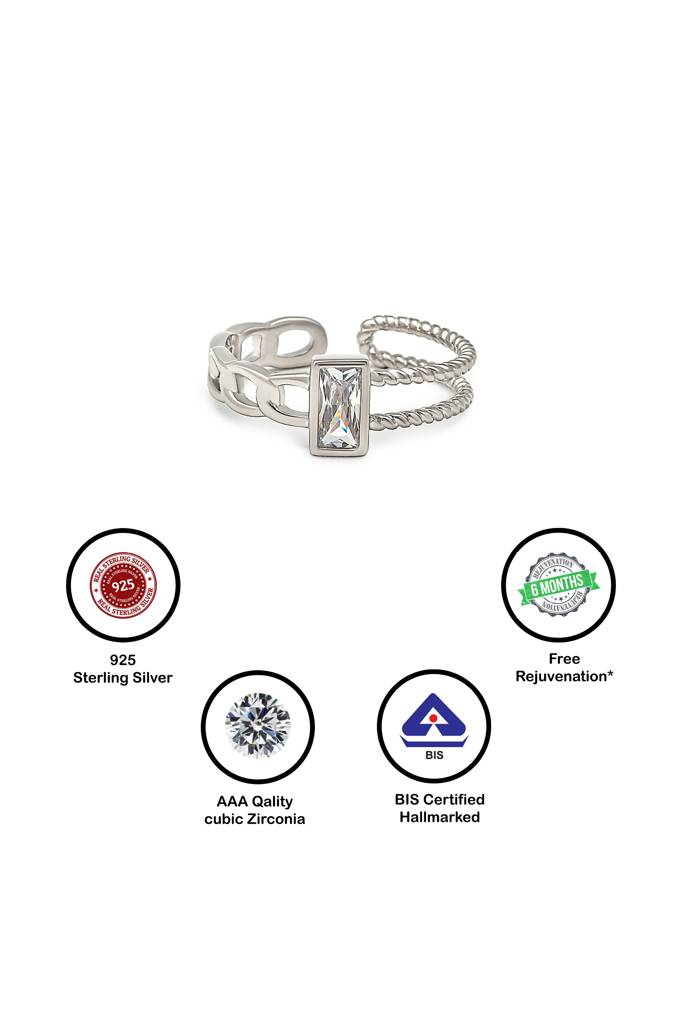 Silberry 925 Sterling Silver Eclipse Ring : R555