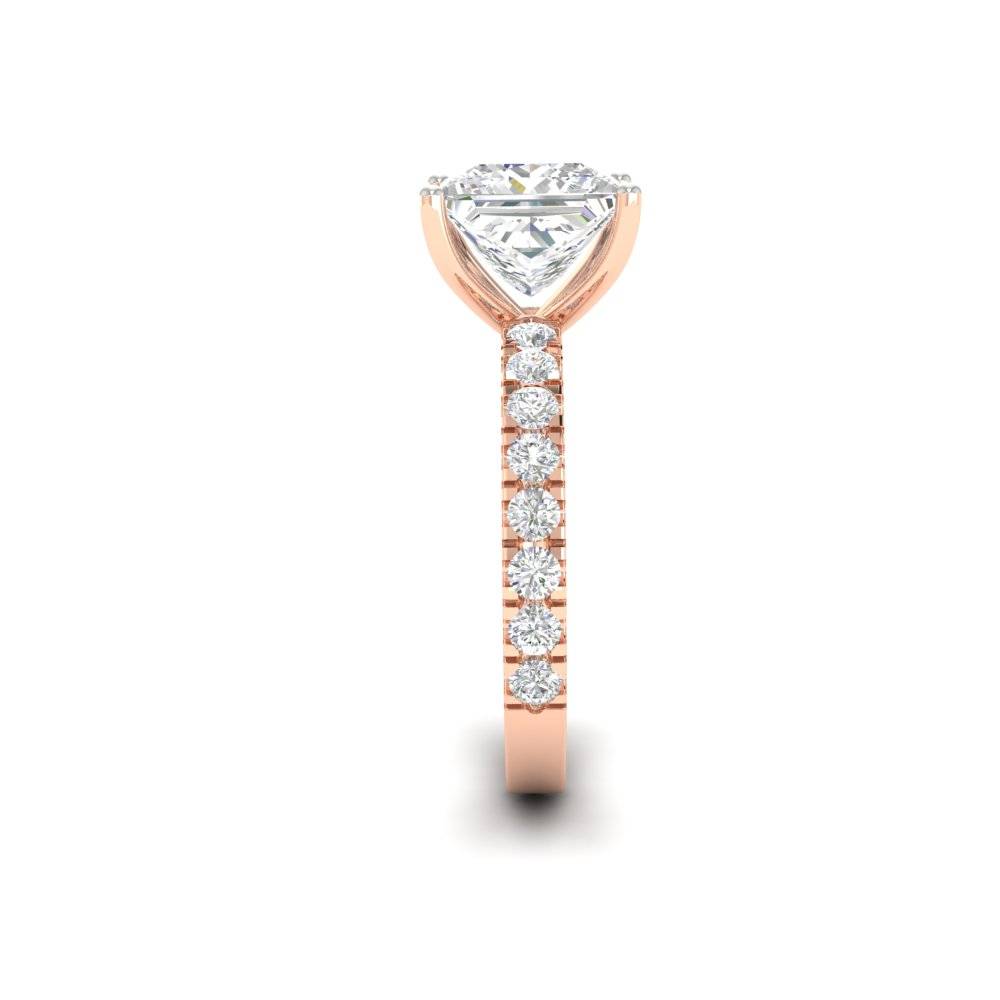 3Ct Princess Cut Moissanite Women Engagement Ring 14K Gold Plated : FJ_002