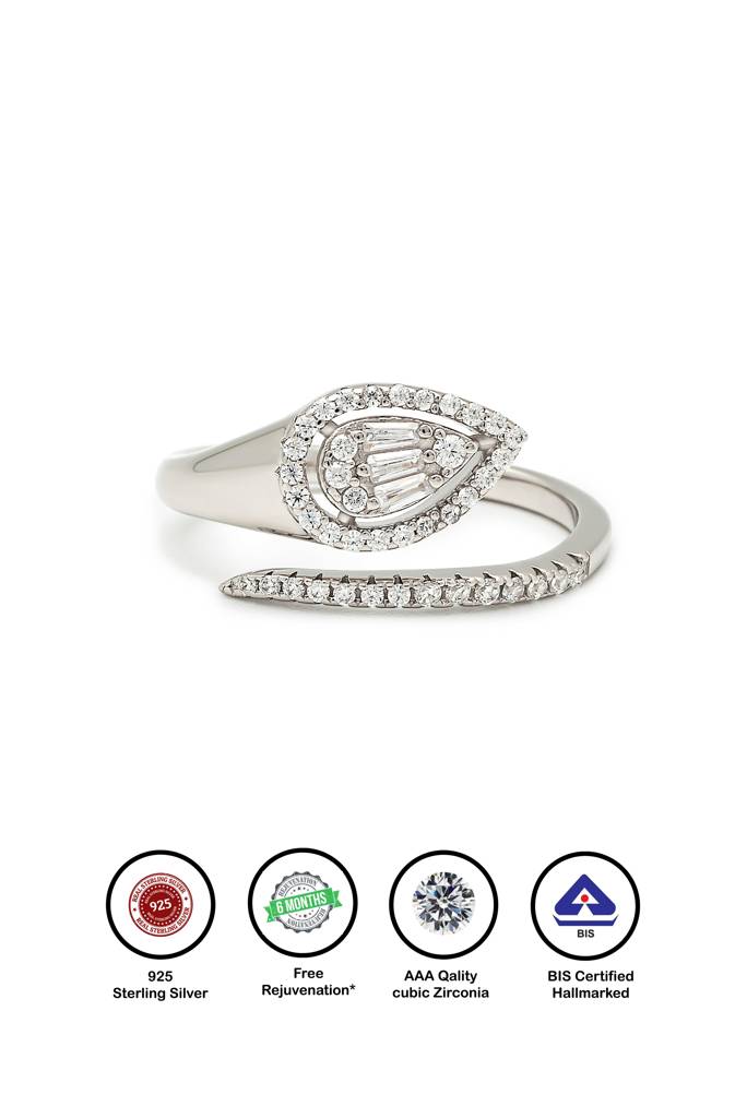 Silberry 925 Sterling Silver Serpent Ring : R658