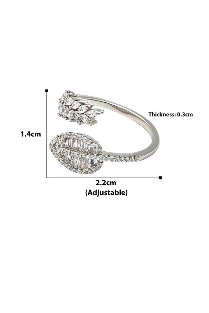 Silberry 925 Sterling Silver Autumn Leaf Ring : R685