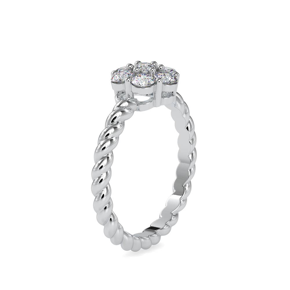 Floral Solitaire Halo Diamond Ring