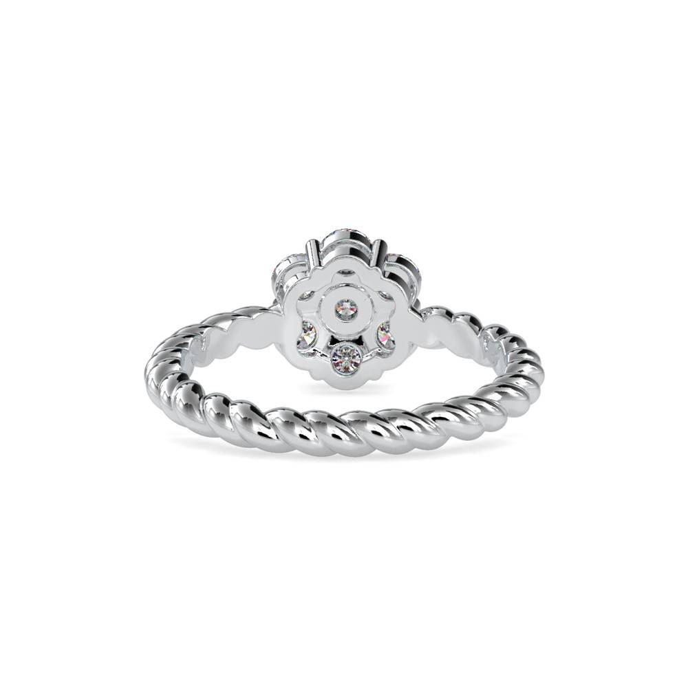 Floral Solitaire Halo Diamond Ring