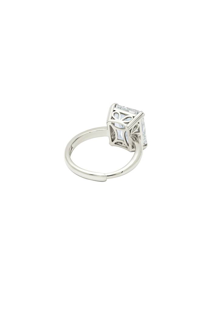 Silberry 925 Sterling Silver White Crystal Radiant Ring  display picture 1