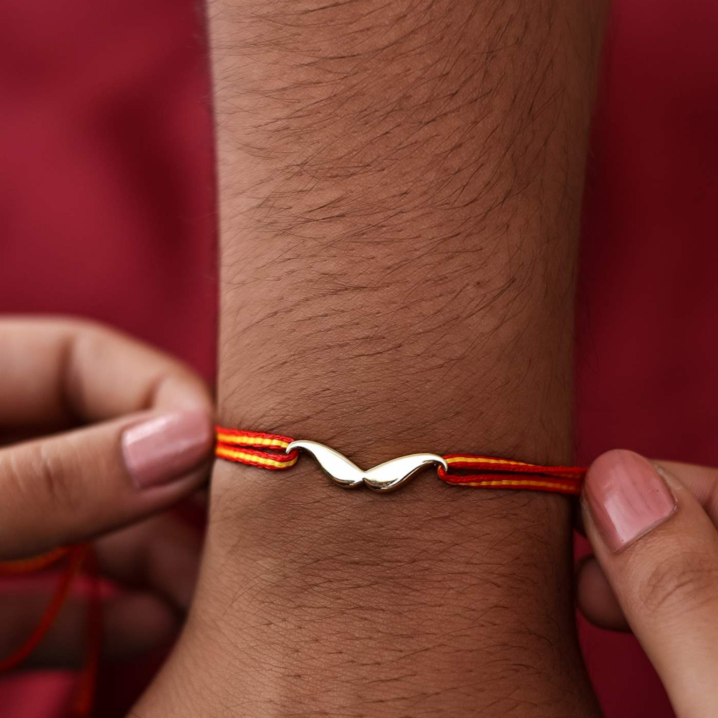 Kuberbox Yellow Gold Moustache Gold Rakhi Cum Brooch : RA2015