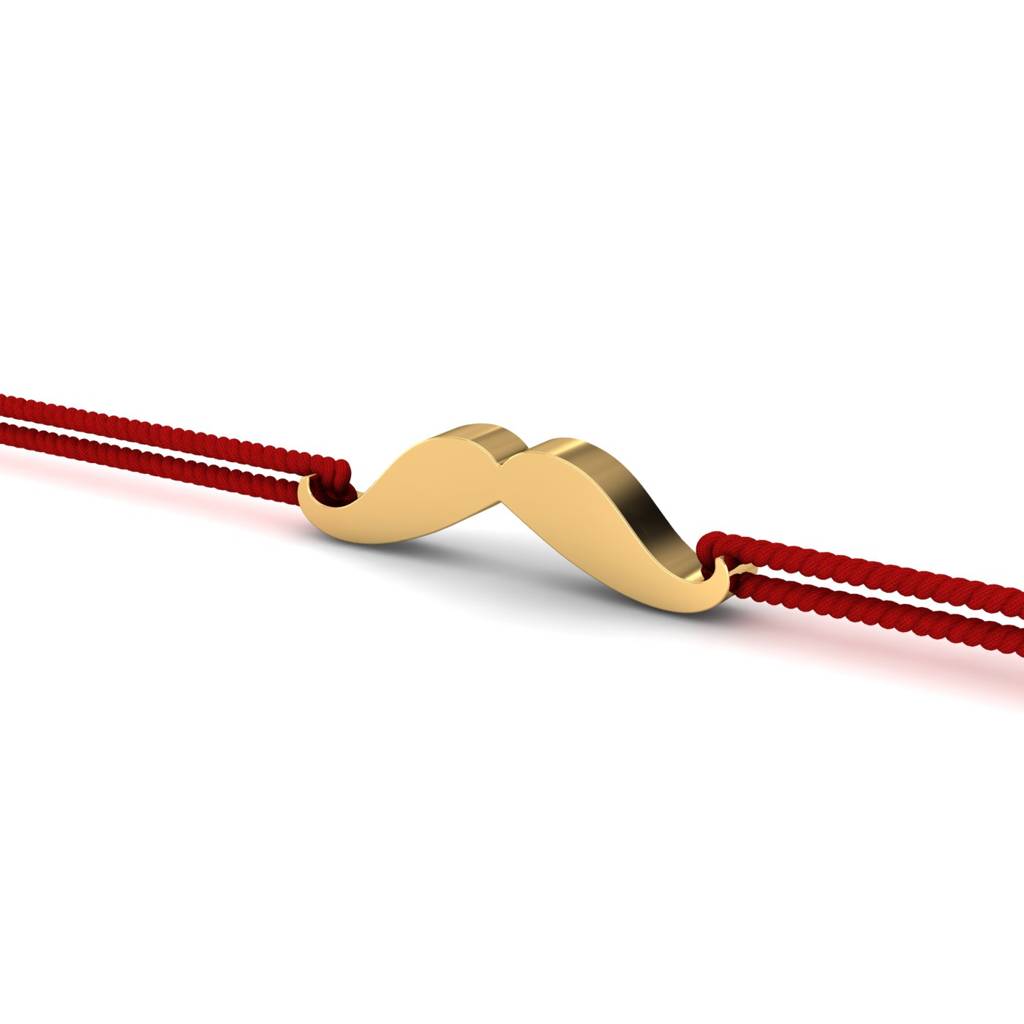 Kuberbox Yellow Gold Moustache Gold Rakhi Cum Brooch : RA2015