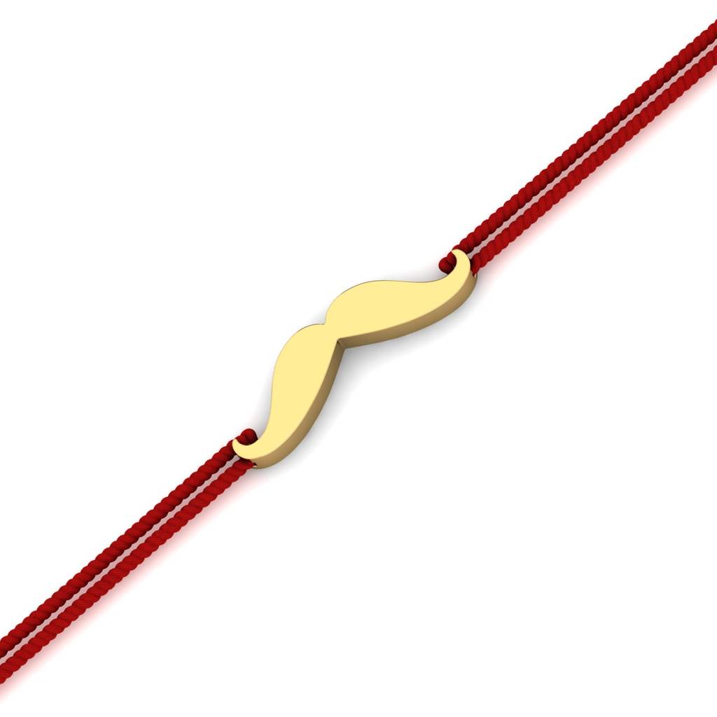 Kuberbox Yellow Gold Moustache Gold Rakhi Cum Brooch : RA2015