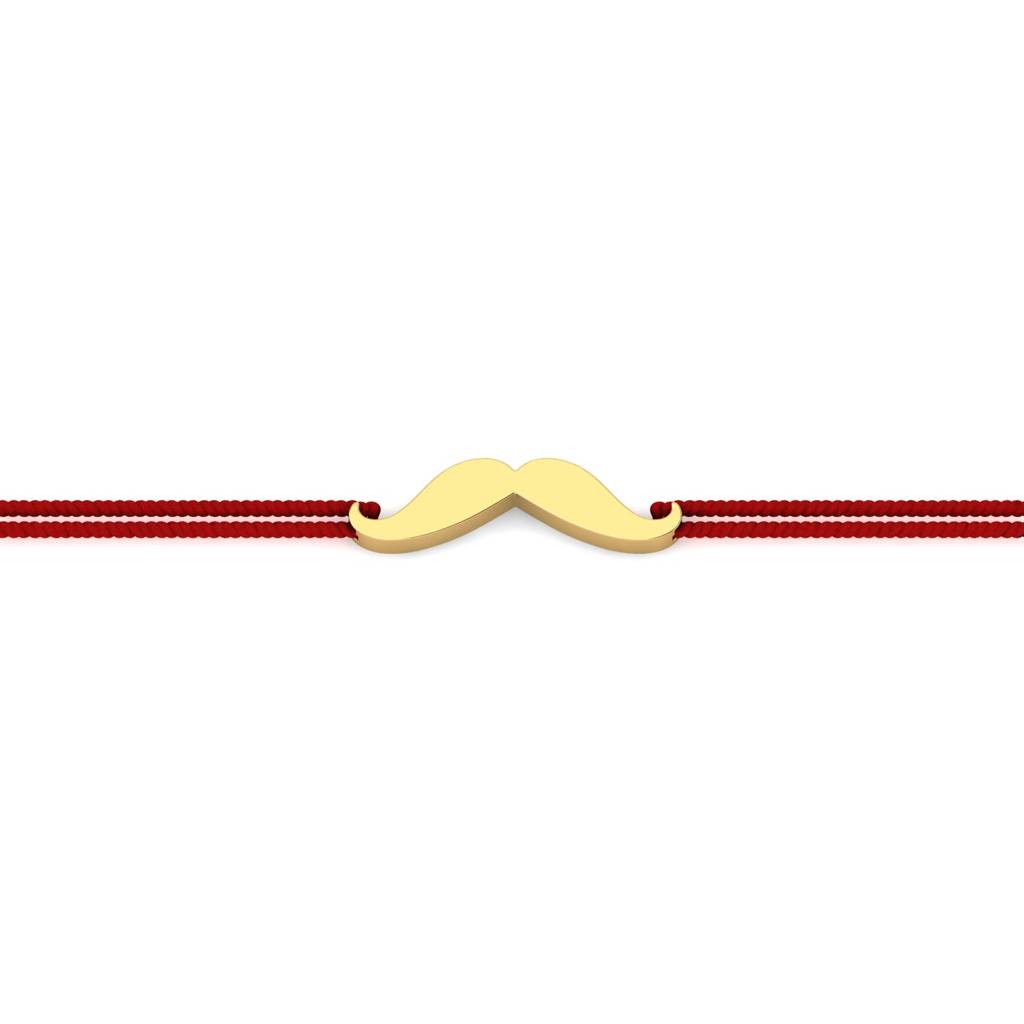 Kuberbox Yellow Gold Moustache Gold Rakhi Cum Brooch : RA2015