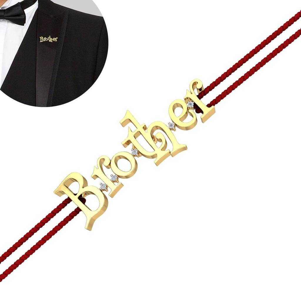 Kuberbox Yellow Gold Gold Brother Rakhi : RA2018