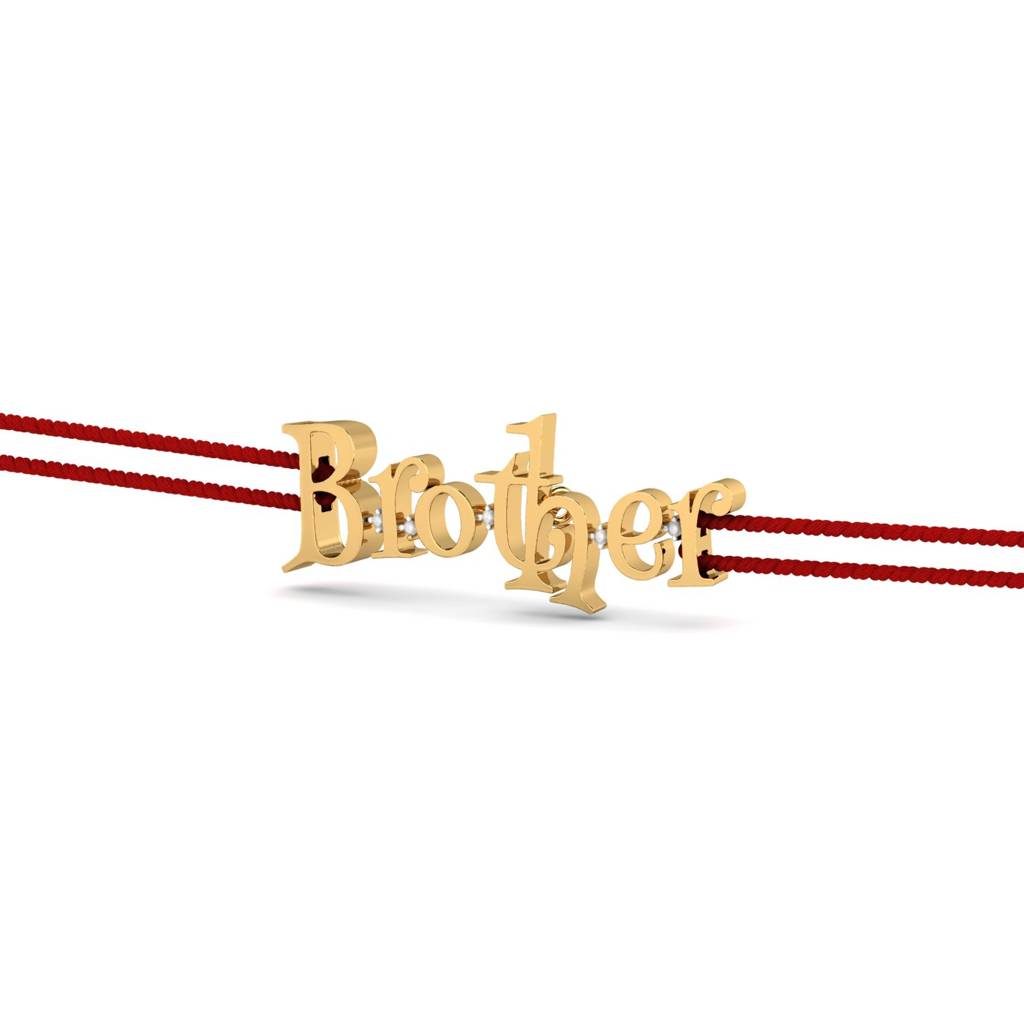 Kuberbox Yellow Gold Gold Brother Rakhi : RA2018