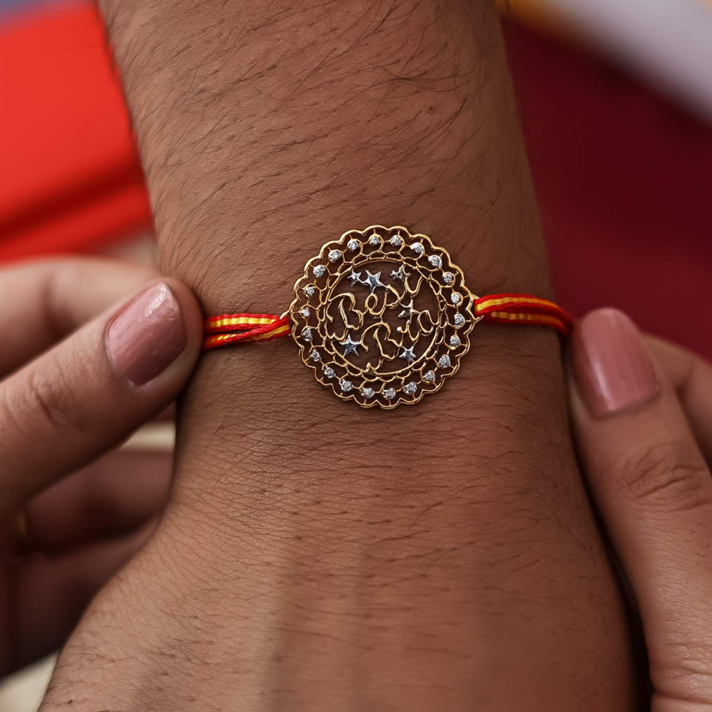 Kuberbox Yellow Gold Best Bro Gold Rakhi : RA2036