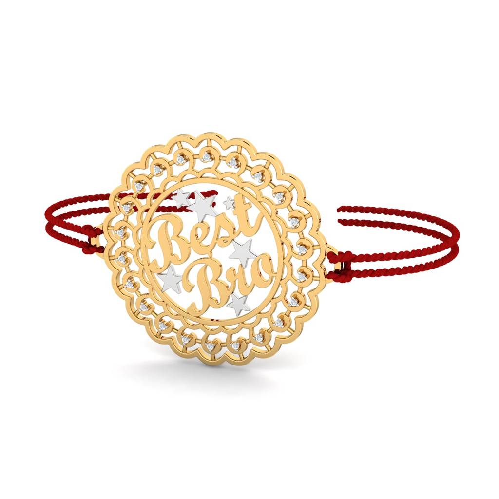 Kuberbox Yellow Gold Best Bro Gold Rakhi : RA2036