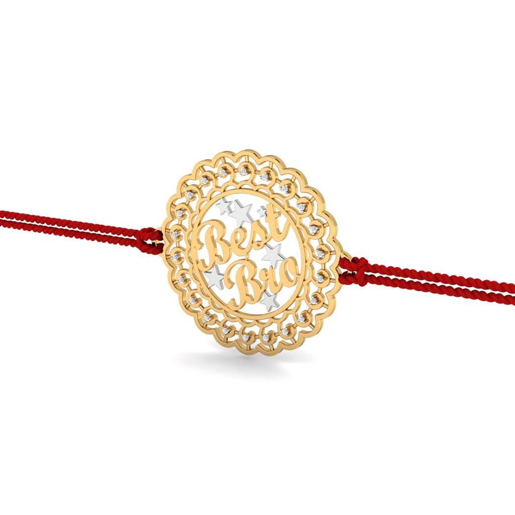 Kuberbox Yellow Gold Best Bro Gold Rakhi : RA2036