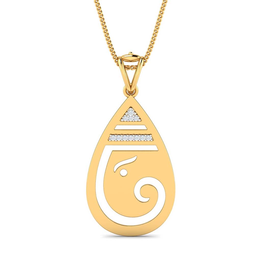 Kuberbox Yellow Gold O Ganesha Rakhi Pendant : RA2040