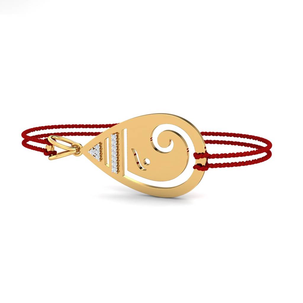 Kuberbox Yellow Gold O Ganesha Rakhi Pendant : RA2040