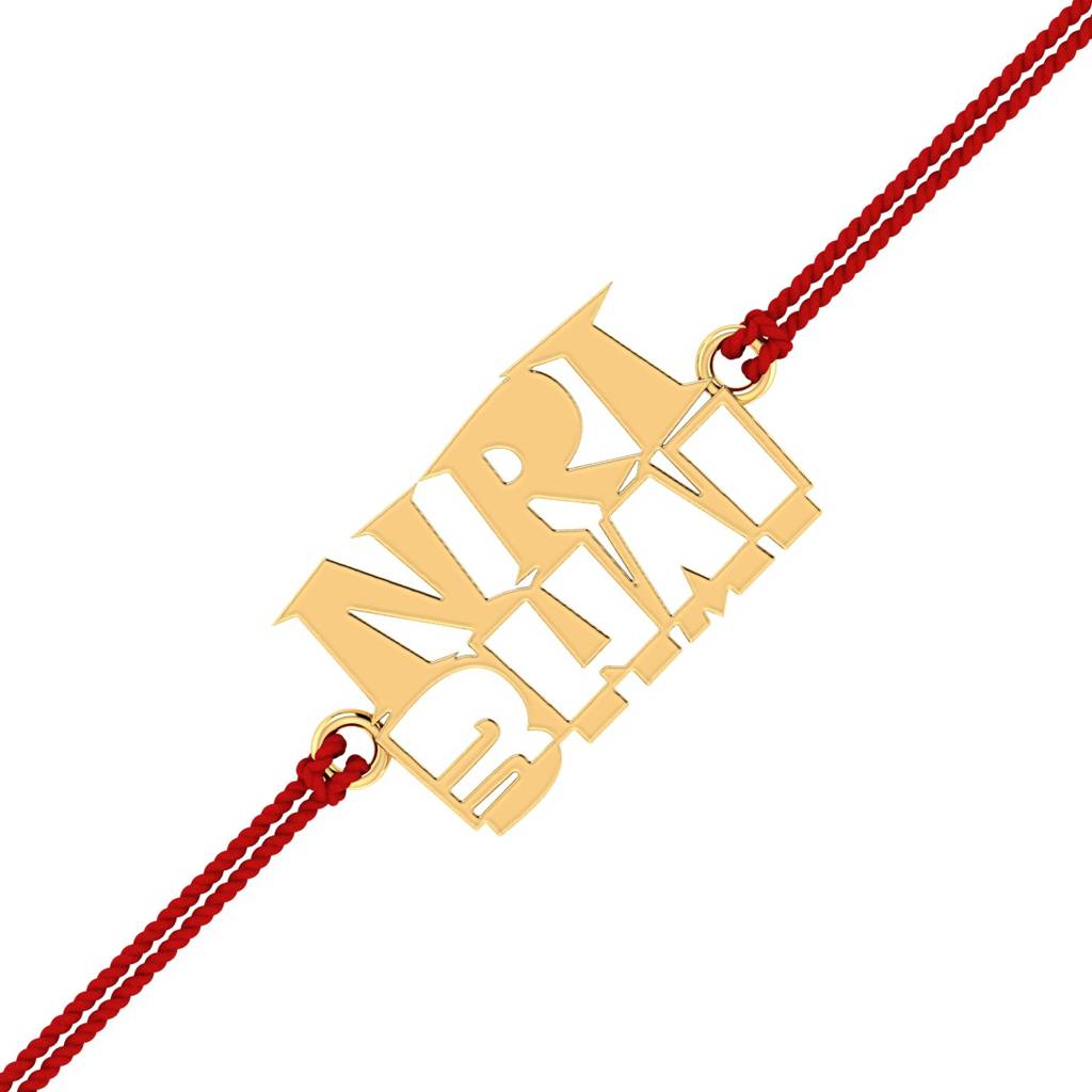 Kuberbox Yellow Gold Nri Bhai Gold Rakhi : RA2043