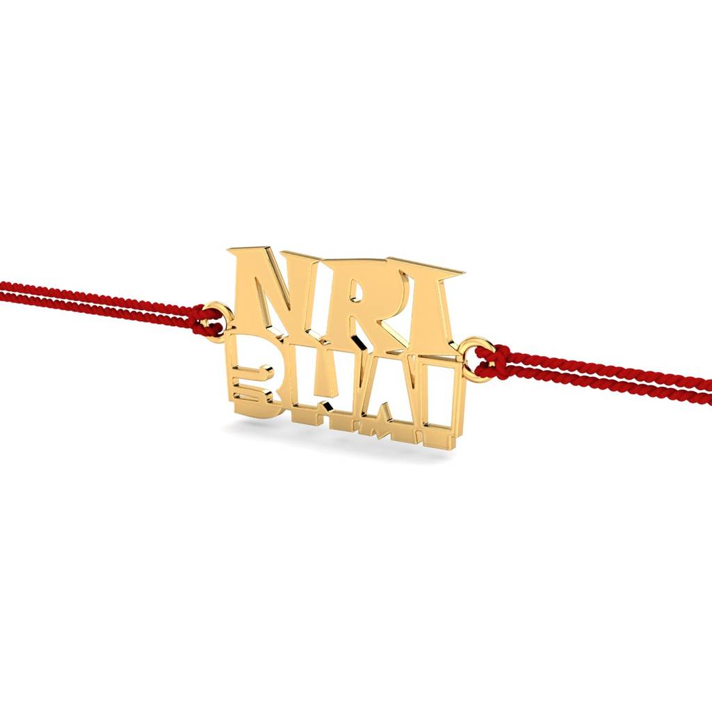 Kuberbox Yellow Gold Nri Bhai Gold Rakhi : RA2043