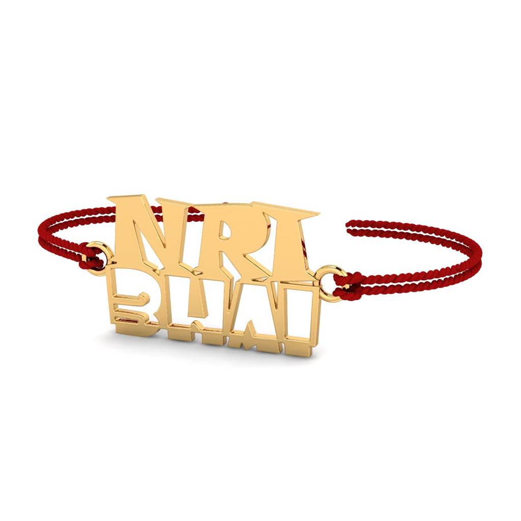Kuberbox Yellow Gold Nri Bhai Gold Rakhi : RA2043