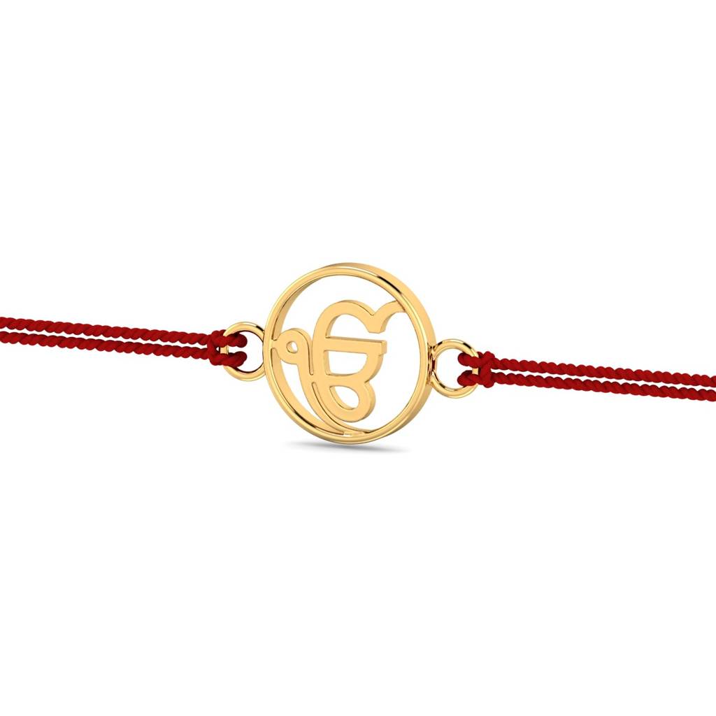 Kuberbox Yellow Gold Ik Onkar Rakhi : RA2062
