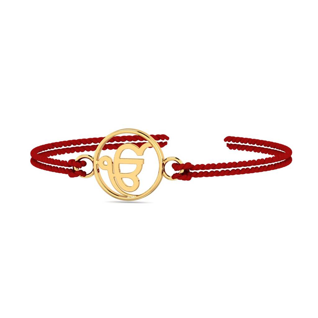 Kuberbox Yellow Gold Ik Onkar Rakhi : RA2062