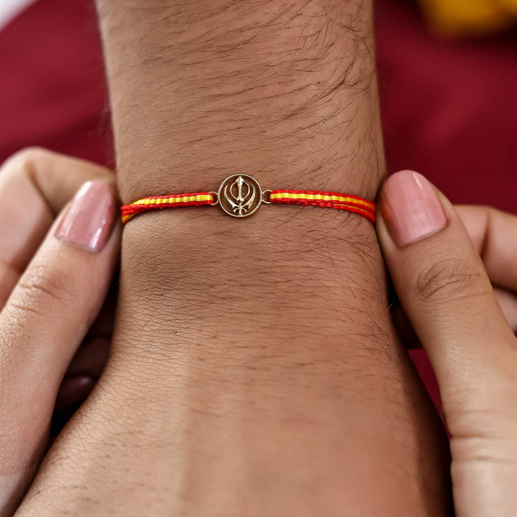 Kuberbox Yellow Gold Gold Khanda Rakhi : RA2063