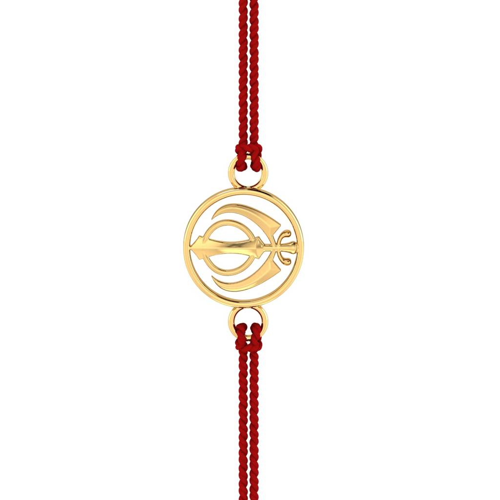 Kuberbox Yellow Gold Gold Khanda Rakhi : RA2063