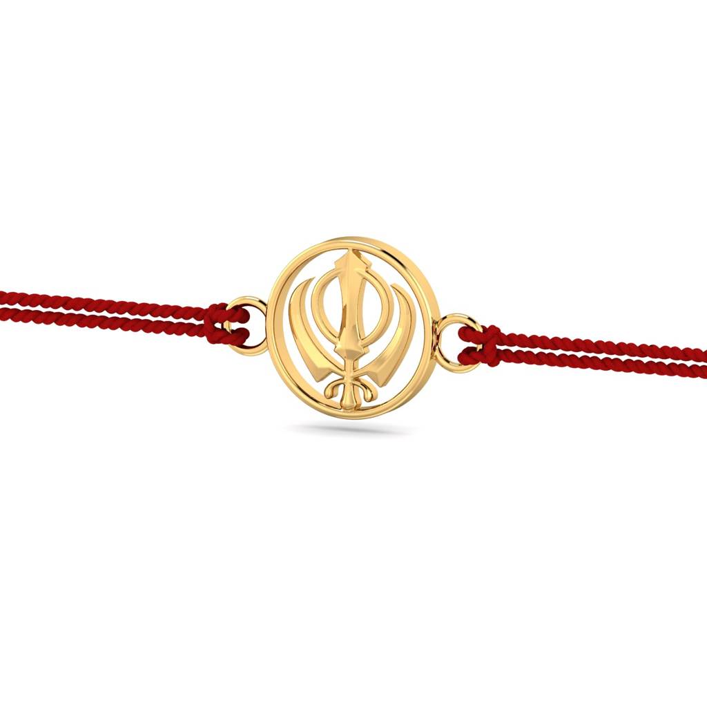 Kuberbox Yellow Gold Gold Khanda Rakhi : RA2063