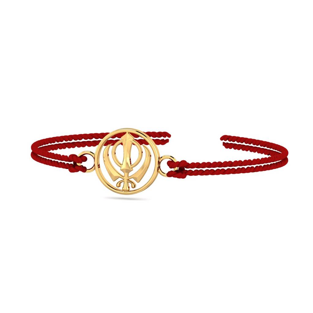 Kuberbox Yellow Gold Gold Khanda Rakhi : RA2063