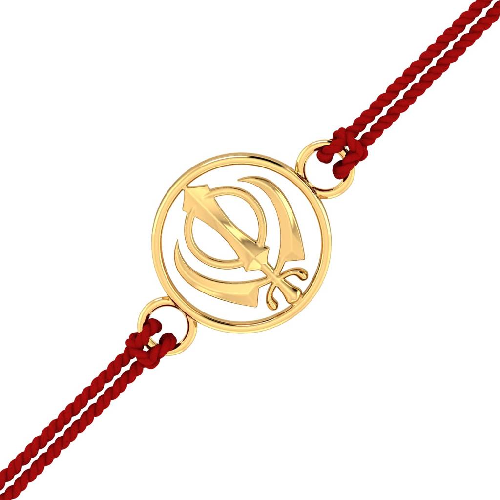 Kuberbox Yellow Gold Gold Khanda Rakhi : RA2063