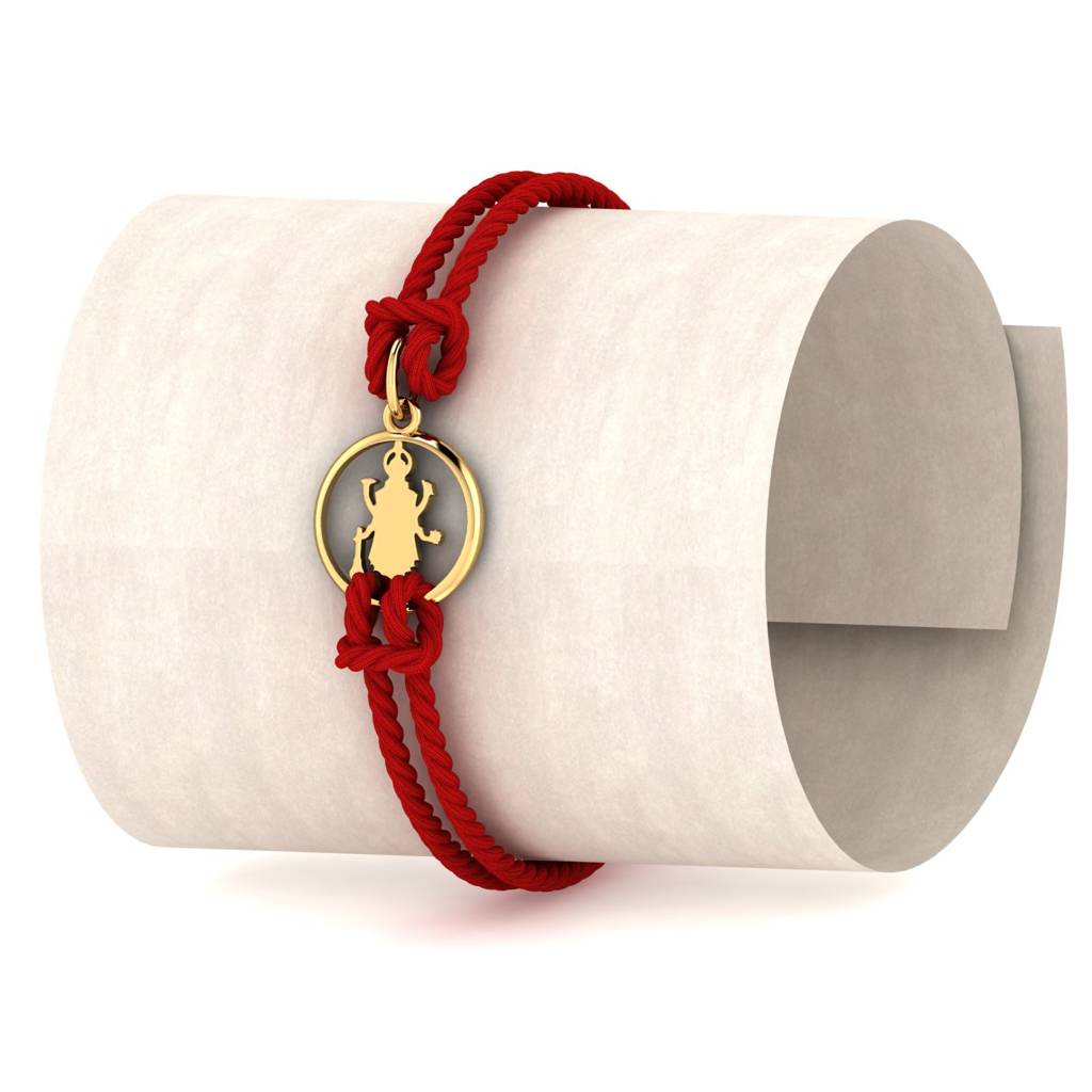 Kuberbox Yellow Gold Vishnu Gold Rakhi Cum Pendant : RA2090