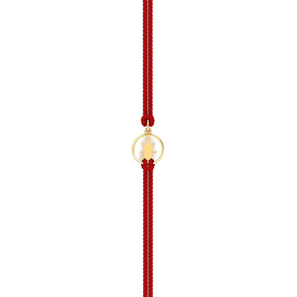 Kuberbox Yellow Gold Vishnu Gold Rakhi Cum Pendant : RA2090
