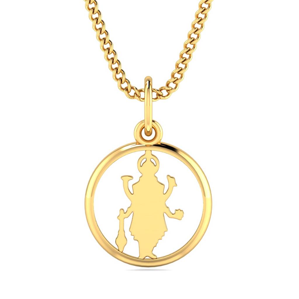 Kuberbox Yellow Gold Vishnu Gold Rakhi Cum Pendant : RA2090