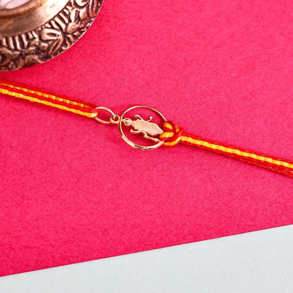 Kuberbox Yellow Gold Vishnu Gold Rakhi Cum Pendant : RA2090