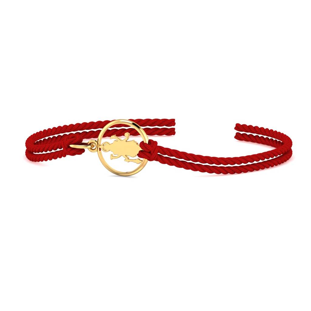Kuberbox Yellow Gold Vishnu Gold Rakhi Cum Pendant : RA2090