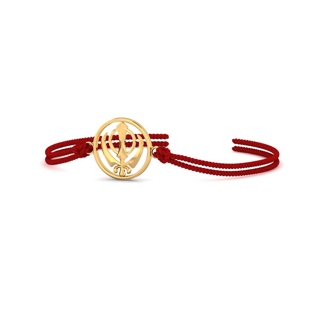 Kuberbox Yellow Gold Khanda L Gold Rakhi : RA2094