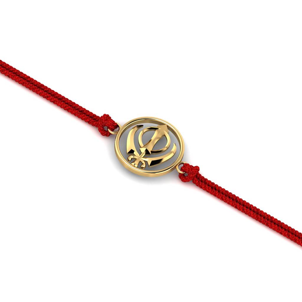 Kuberbox Yellow Gold Khanda L Gold Rakhi : RA2094