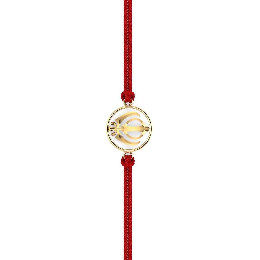 Kuberbox Yellow Gold Khanda L Gold Rakhi : RA2094