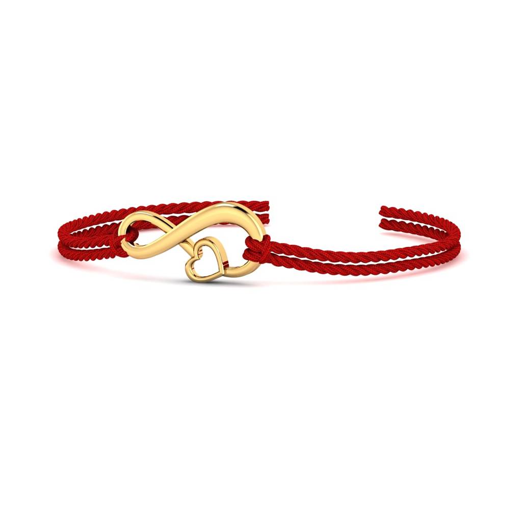 Kuberbox Yellow Gold Infinity Gold Rakhi Cum Pendant : RA2102