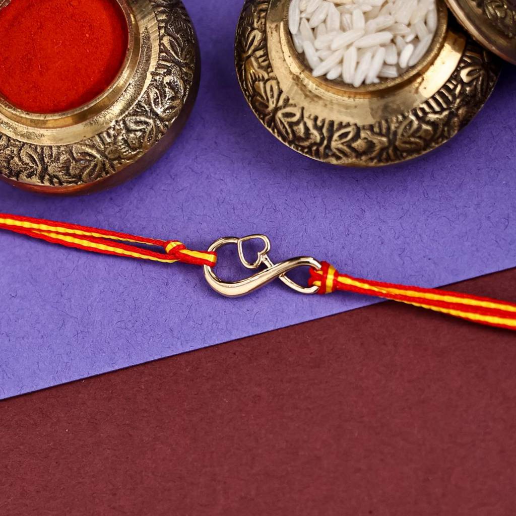 Kuberbox Yellow Gold Infinity Gold Rakhi Cum Pendant : RA2102