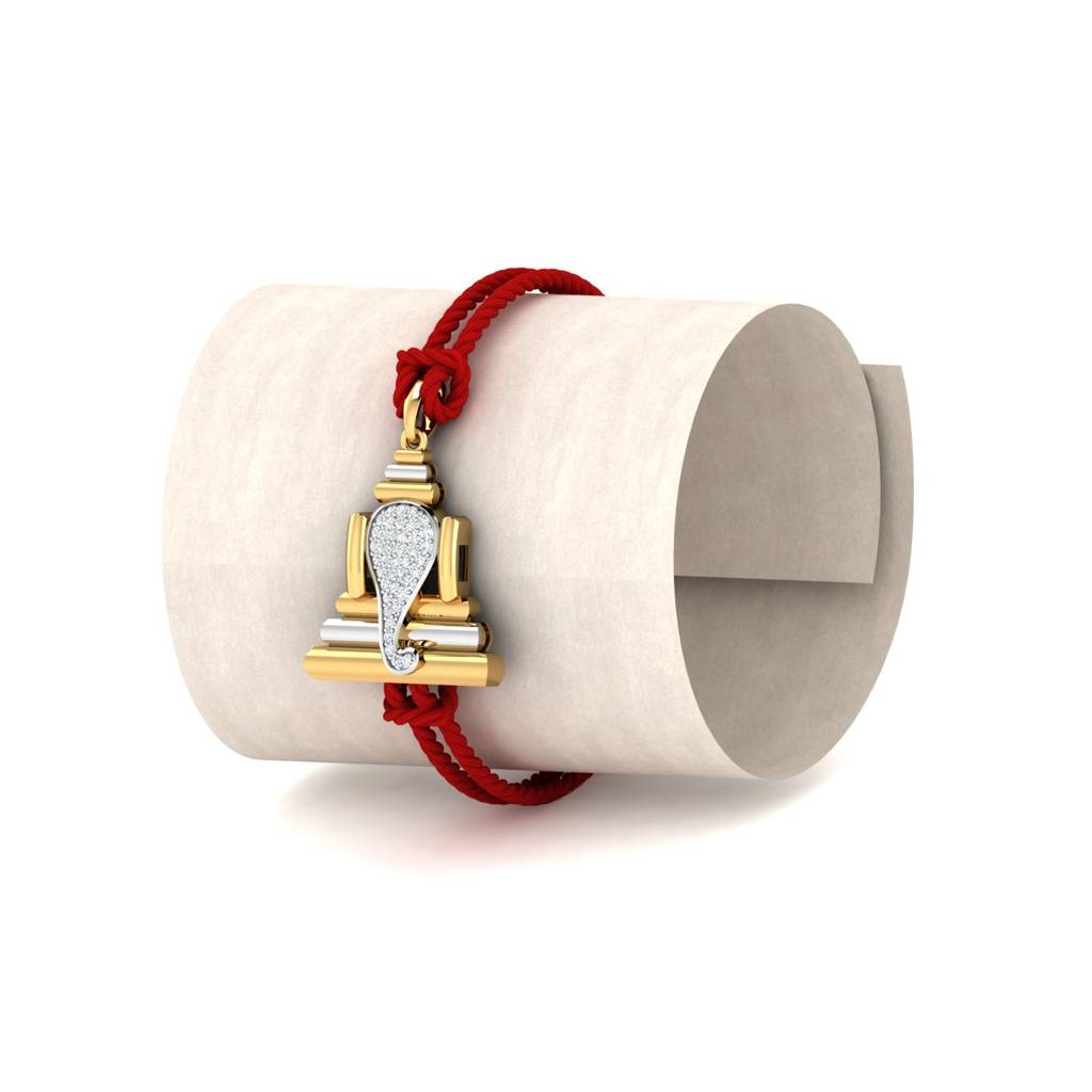 Kuberbox Yellow Gold Ganpati Rakhi Cum Pendant : RA2109