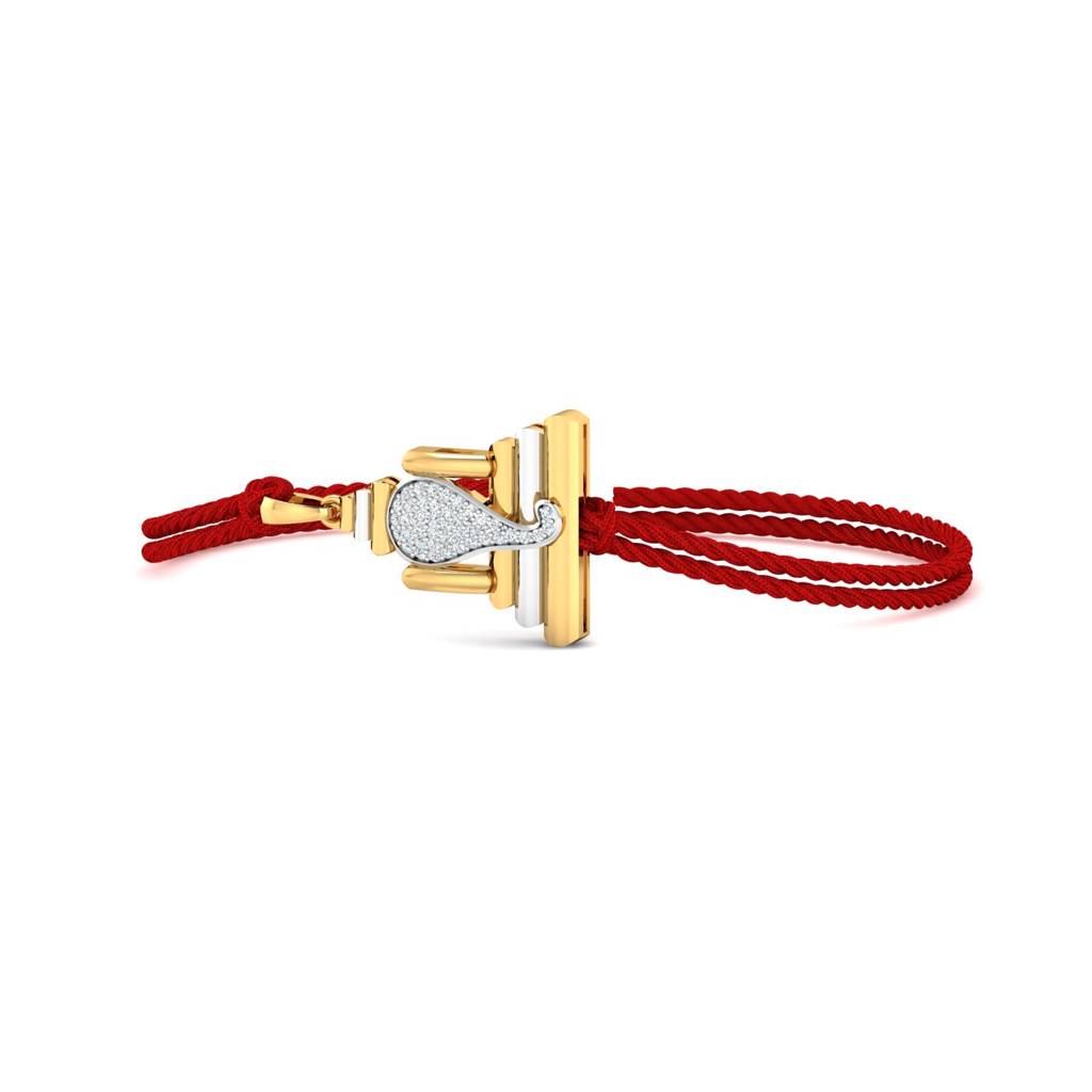 Kuberbox Yellow Gold Ganpati Rakhi Cum Pendant : RA2109