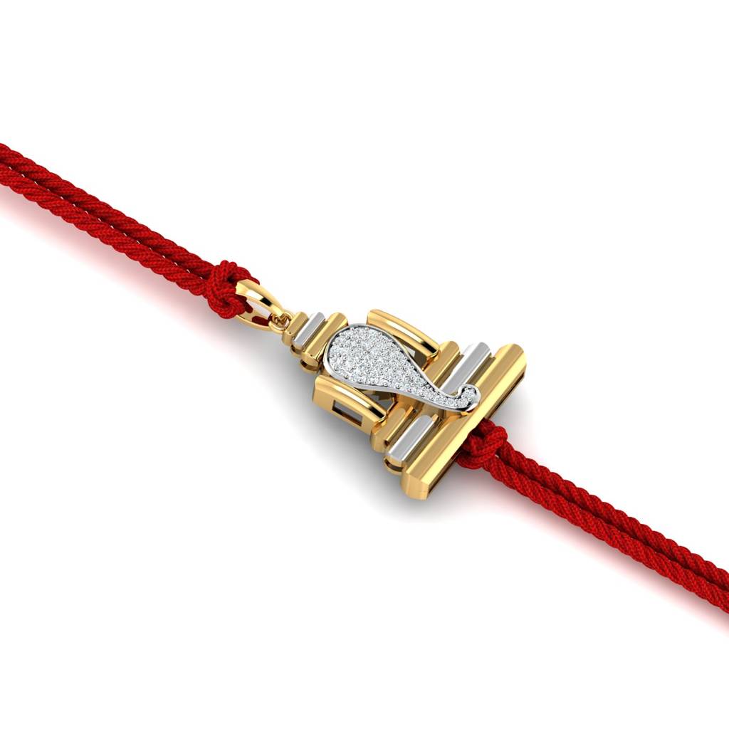 Kuberbox Yellow Gold Ganpati Rakhi Cum Pendant : RA2109