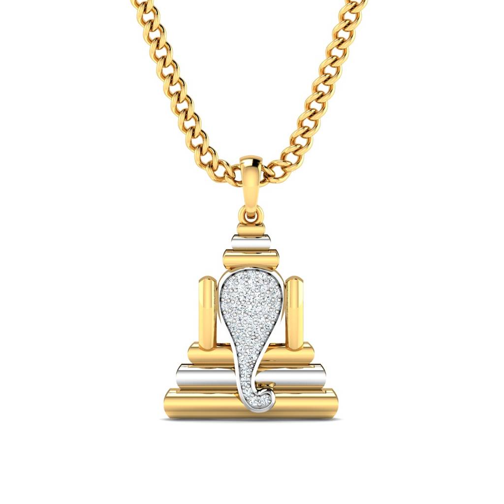 Kuberbox Yellow Gold Ganpati Rakhi Cum Pendant : RA2109