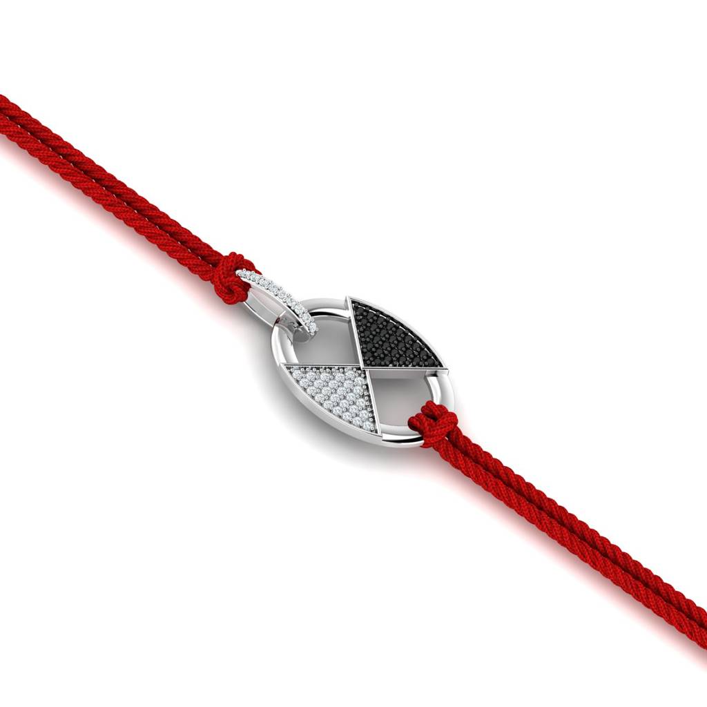 Kuberbox White Gold Monochrome Rakhi Cum Pendant : RA2120