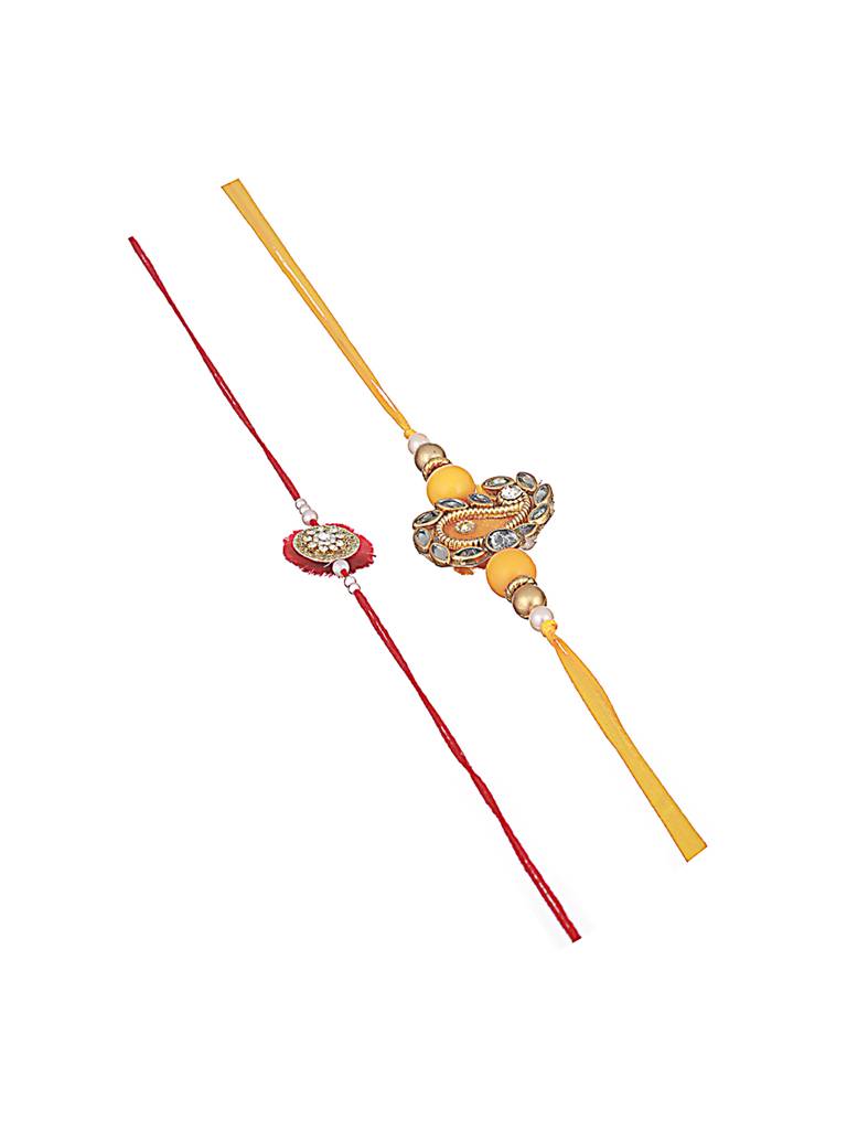 Set Of 2 Beaded Thread Rakhi : RAK-JS24-HI0030